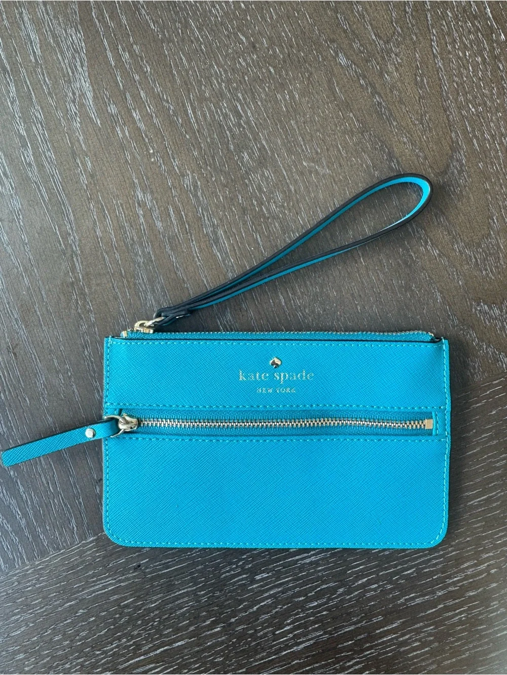 Kate Spade Mikas Pond Blue Leather Wristlet